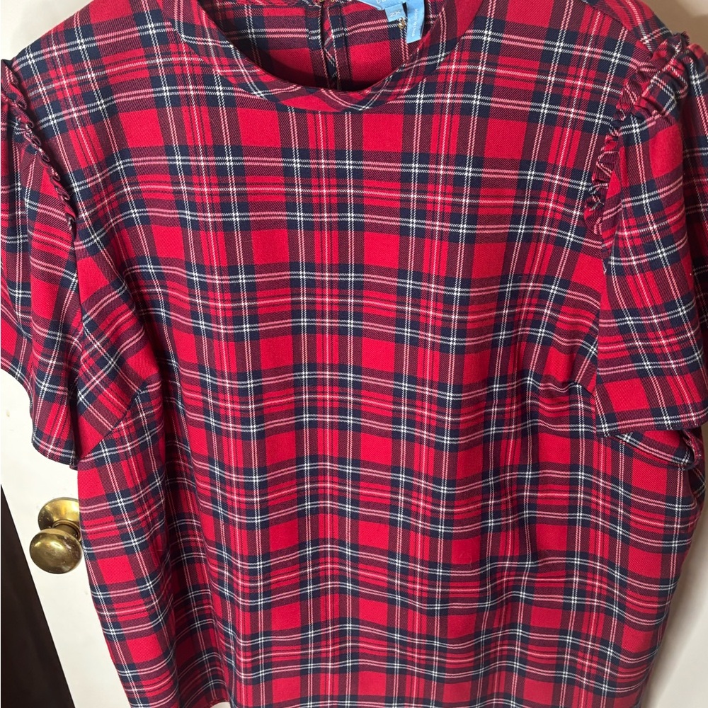 Draper James Red Plaid Blouse